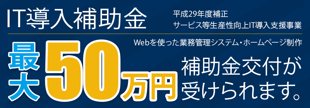 IT導入補助金 平成29年度補正 サービス等生産性向上IT導入支援事業